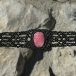 4.9gr Rhodonite Bracciale in Macramé