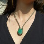 14.6gr Malachite Collana in Macramé