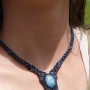 3.3gr Acquamarina Collana in Macramé