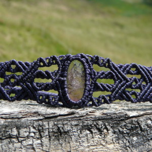 1.5gr Tormalina Anguria bracciale in Macramé