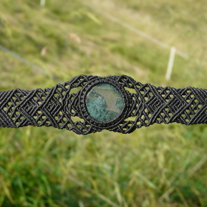 7.9gr Agata Muschiata bracciale in Macramé