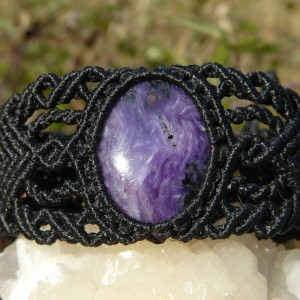 4.1gr Charoite bracciale in Macramé